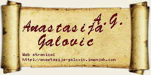 Anastasija Galović vizit kartica